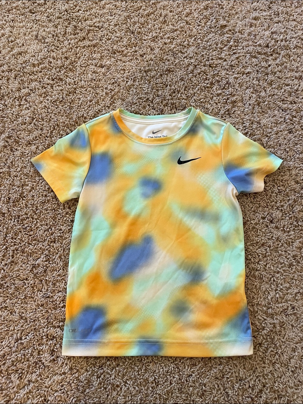 Nike Kids' Yellow Blue Mint Tie-Dye Short Sleeve Tee Size 6
